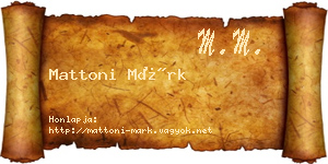 Mattoni Márk névjegykártya